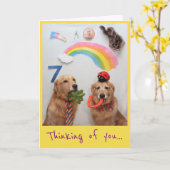 Golden Retriever Viel Glück Karte (Gelbe Blume)