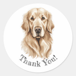 Golden Retriever Vielen Dank! Aufkleber