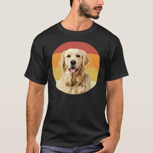 Golden Retriever Vintag Retro Face Dog T-Shirt (Vorderseite)