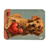 Golden Retriever Vintag Valentinstag Magnet (Horizontal)