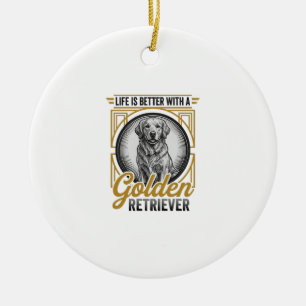 Golden Retriever Vintage Gravur Hunde Liebhaber Sh Keramik Ornament