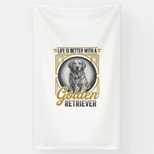 Golden Retriever Vintage Gravur Hundeliebhaber-Shi Banner