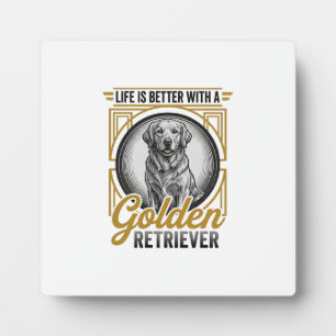 Golden Retriever Vintage Gravur Hundeliebhaber-Shi Fotoplatte