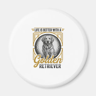 Golden Retriever Vintage Gravur Hundeliebhaber-Shi Magnet