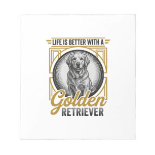 Golden Retriever Vintage Gravur Hundeliebhaber-Shi Notizblock