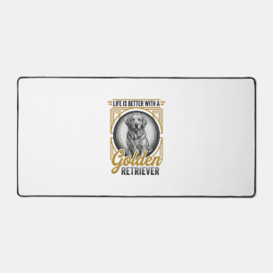 Golden Retriever Vintage Gravur Hundeliebhaber-Shi Schreibtischunterlage