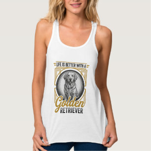 Golden Retriever Vintage Gravur Hundeliebhaber-Shi Tank Top
