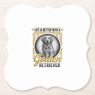 Golden Retriever Vintage Gravur Hundeliebhaber-Shi Untersetzer