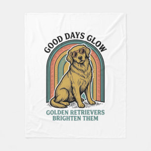 Golden Retriever Vintage-Shirt Retro-Gravur Hund Fleecedecke