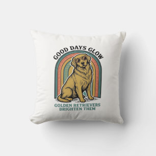 Golden Retriever Vintage-Shirt Retro-Gravur Hund Kissen