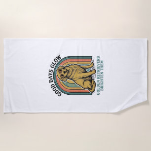 Golden Retriever Vintage-Shirt Retro-Gravur Hund Strandtuch