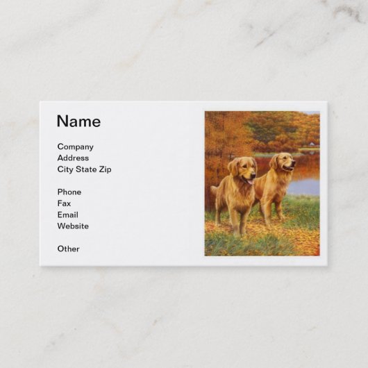 Golden retriever-Visitenkarte Visitenkarte (Vorderseite)
