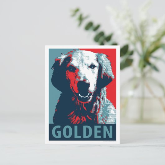 Golden Retriever von Hope Hogs Postkarte (Stehend Vorderseite)