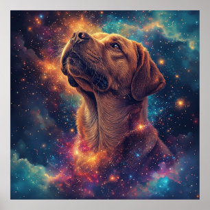 Golden Retriever von Whimsical Cosmos Poster