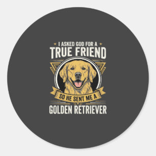 Golden Retriever Wahrer Freund Hund Runder Aufkleber