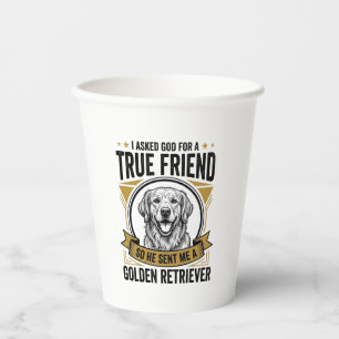 Golden Retriever Wahrer Freund Vintage Hunde Liebh Pappbecher