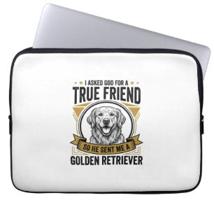 Golden Retriever Wahrer Freund Vintage Hundeliebha Laptopschutzhülle