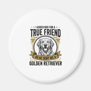Golden Retriever Wahrer Freund Vintage Hundeliebha Magnet
