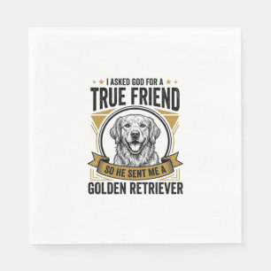 Golden Retriever Wahrer Freund Vintage Hundeliebha Serviette