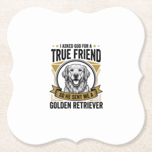 Golden Retriever Wahrer Freund Vintage Hundeliebha Untersetzer