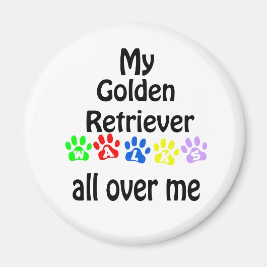 Golden Retriever Walking Design Magnet (Vorne)