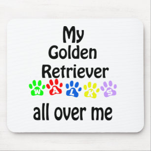 Golden Retriever Walking Design Mousepad
