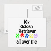 Golden Retriever Walking Design Postkarte (Vorne/Hinten)