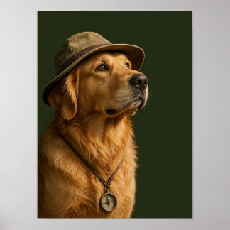 Golden Retriever Wandkunst — Entdecker-Haustier Poster