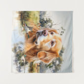 Golden Retriever Wandteppich (Vorderseite (Horizontal))