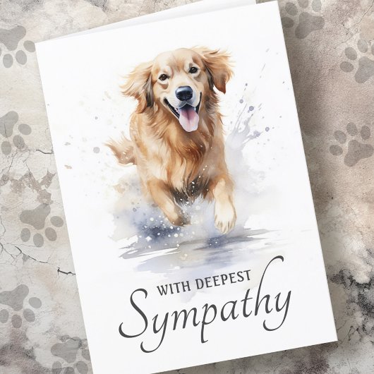 Golden Retriever Wasserfarbe Beileid Karte