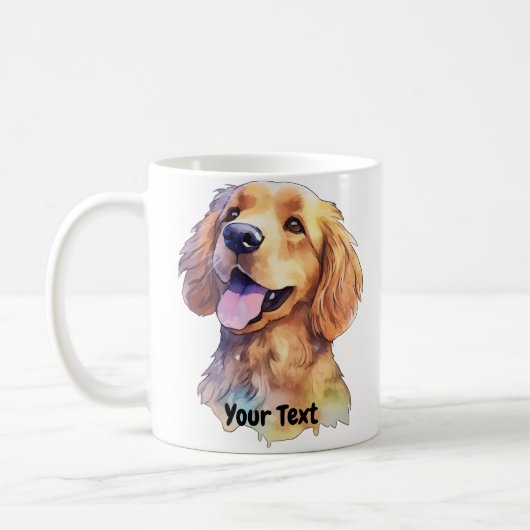 Golden Retriever Wasserfarbe Kaffeetasse (Links)