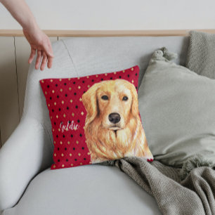 Golden Retriever Wasserfarbe Personalisiert Kissen