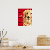 Golden Retriever Wasserfarbe Personalisiert Poster (Küche)