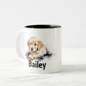 Golden Retriever Wasserfarbe Tasse (Vorderseite Links)