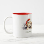 Golden Retriever Wasserfarbe Weihnachten Tasse (Links)