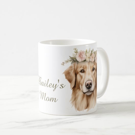 Golden Retriever Wasserfarben-Tasse Kaffeetasse (VorderseiteRechts)