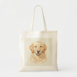 Golden-Retriever-Wasserfarbenporträt Tragetasche