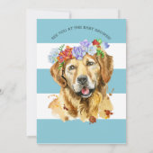 Golden Retriever Watercolor Kinderdusche Einladung (Rückseite)