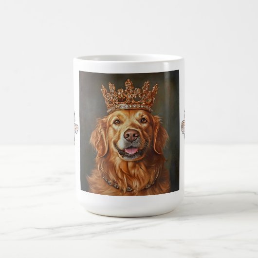 Golden Retriever Wearing Crown Mug Kaffeetasse (Mittel)