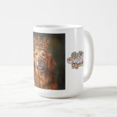 Golden Retriever Wearing Crown Mug Kaffeetasse (VorderseiteRechts)