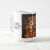 Golden Retriever Wearing Crown Mug Kaffeetasse (Vorderseite Links)