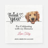 Golden Retriever Wedding Danke Serviette (Vorderseite)