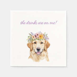 Golden Retriever Wedding Napkin Serviette