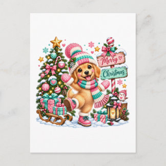 Golden Retriever Weihnachten Einladungspostkarte