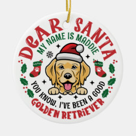 Golden Retriever Weihnachten Individuelle Name Keramik Ornament