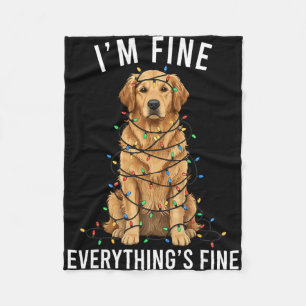 Golden Retriever Weihnachten Mir geht's gut Alles  Fleecedecke