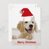 Golden Retriever Weihnachten mit Weihnachtsmannmüt (Vorne/Hinten)