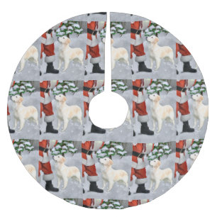 Golden retriever-Weihnachten Polyester Weihnachtsbaumdecke