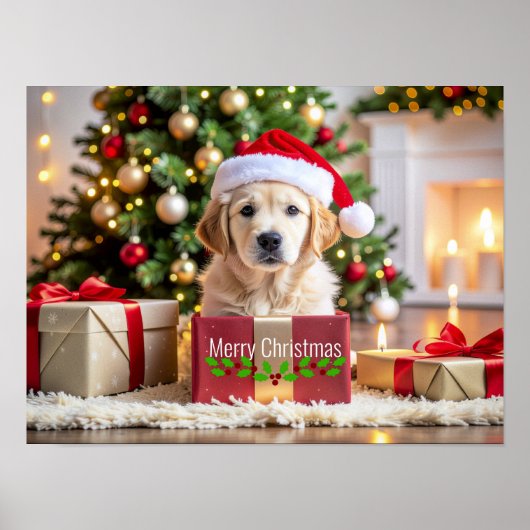 Golden Retriever Weihnachten Poster (Vorne)