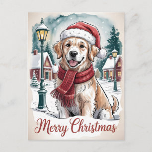 Golden Retriever Weihnachten Postkarte